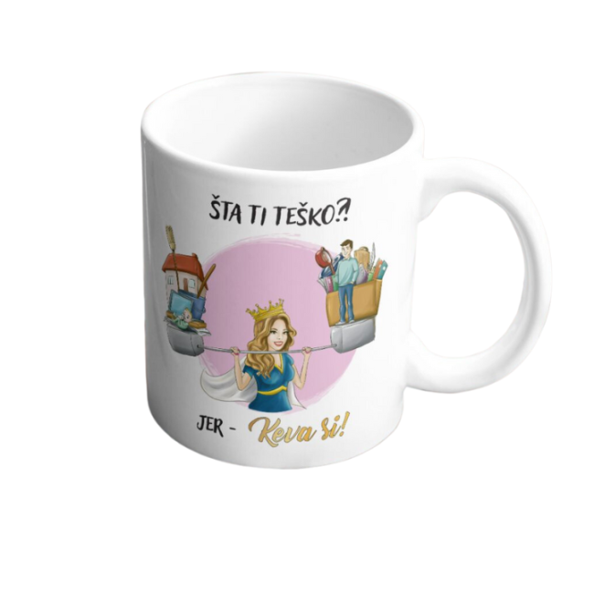 <div class="ksolja">Keramička šolja</div> <div class="naslovsolje">Šta ti teško</div>