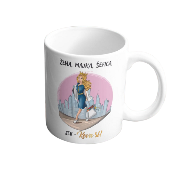 <div class="ksolja">Keramička šolja</div><div class="naslovsolje"> Žena majka šefica</div>