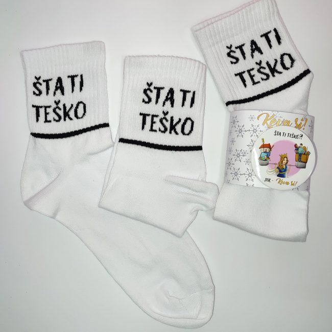 Čarape bele "Šta ti teko"