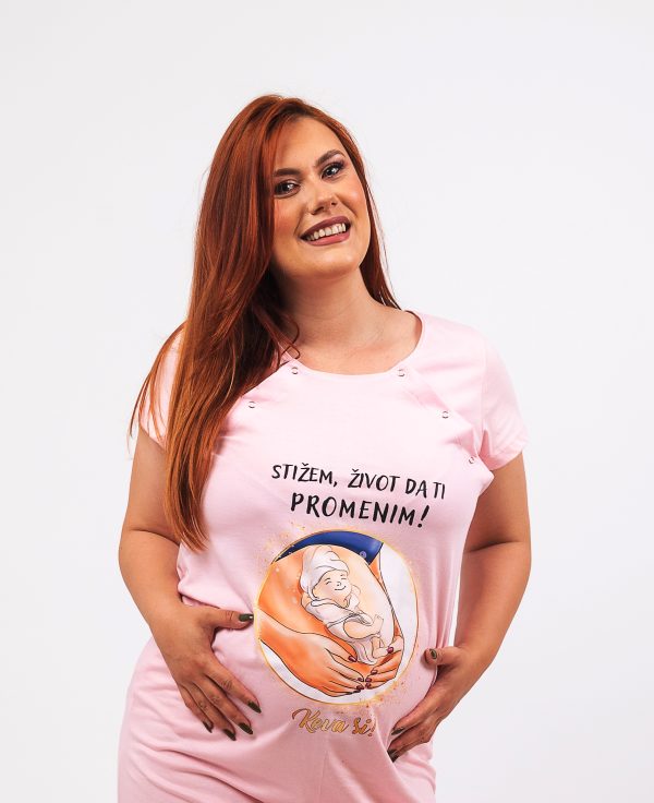 Spavaćica roze "stižem, život da ti promenim" - Slika 3