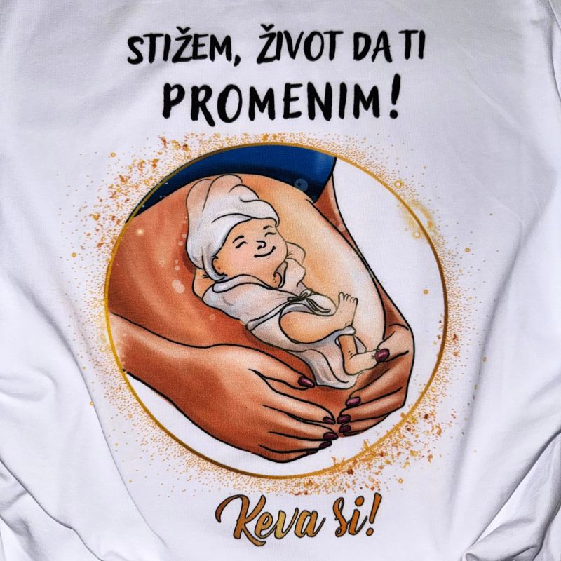 Majica za trudnice "Stižem, život da ti promenim" - Slika 3