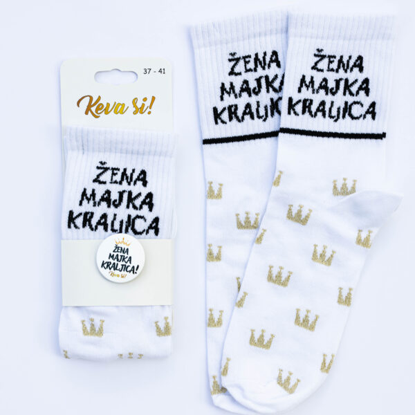 Žena, majka, kraljica čarape + bedž