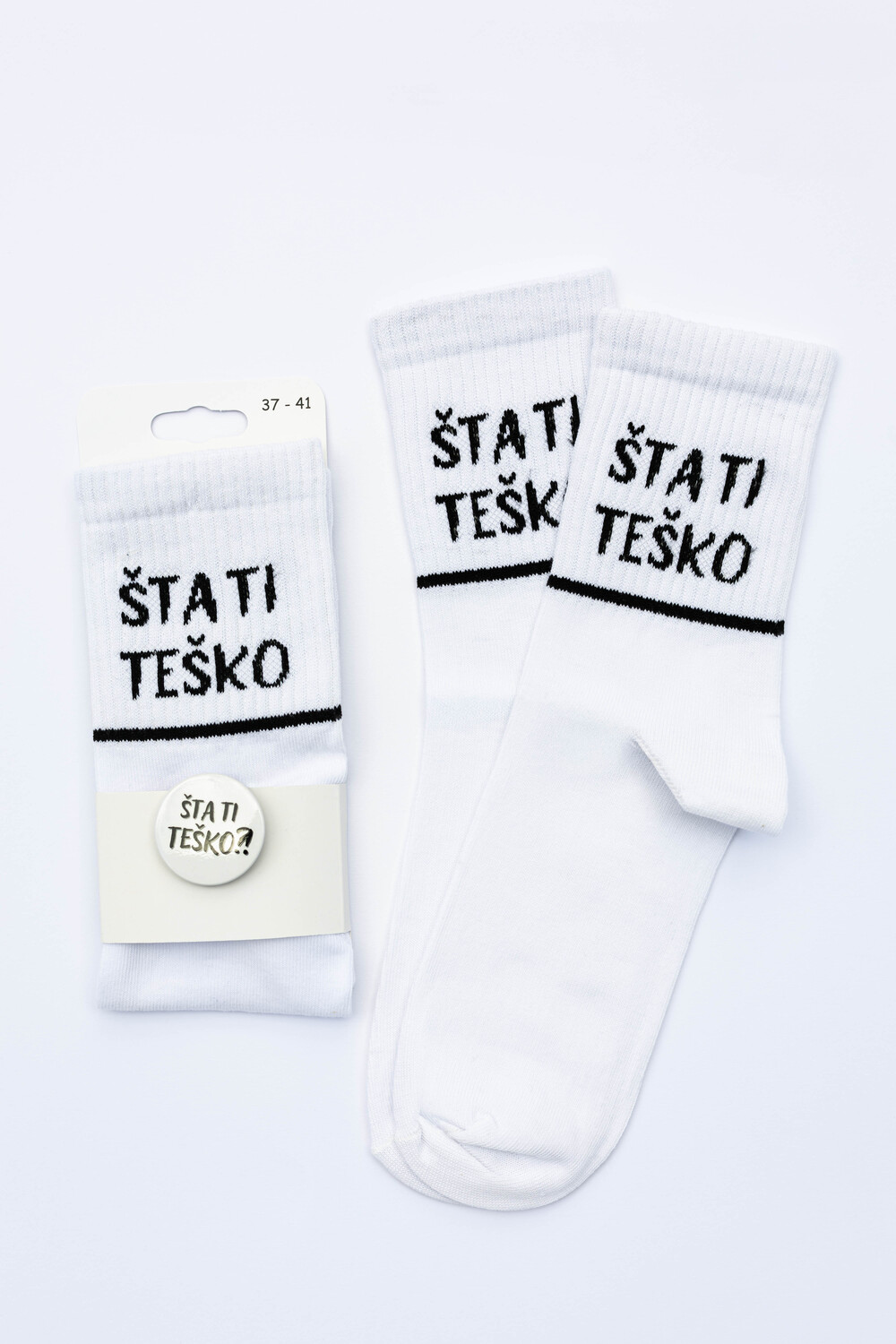 Čarape Šta ti teško + bedž
